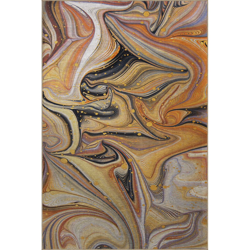 Tapis décoratif moderne Mira Mira, Rectangle 3 pi 9,81 po x 4 pi 11,06 po