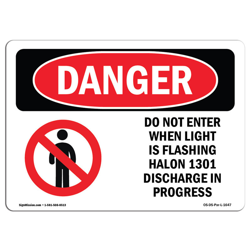 Ne pas entrer lorsque la lumière clignote, signe de danger, H 18 po x l 24 po x P 0,1 po