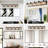40" Bathroom Vanity , 5- Wall Sconce With Clear Glass Shades, Black And Wood Grain, Industrial Concept Lighting Fixture, Sconce, Glass, Modern
