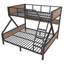Lit superposé grand sur très grand avec tablettes de rangement et lumières, lit superposé en métal pour adultes et adolescents, structure silencieuse et peu encombrante, aucun sommier nécessaire, noir-1122750531