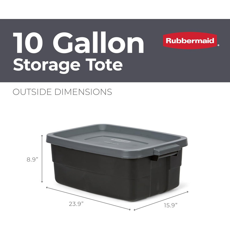 Sacs de rangement Rubbermaid Roughneck, 10 gallons, paquet de 6, noir / gris
