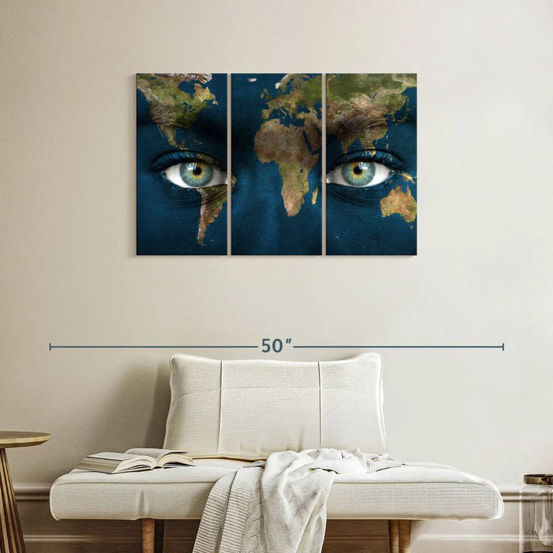 Aliaz Map Eyes, 24" H x 38" W