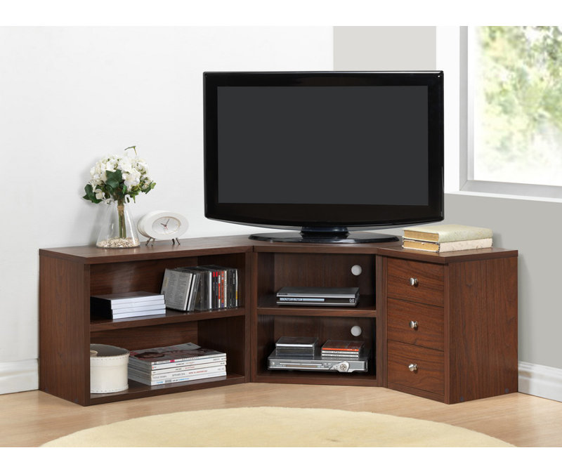 Baxton Studio Contemporary TV Stand with Engineered Wood and Metal 17.75" H