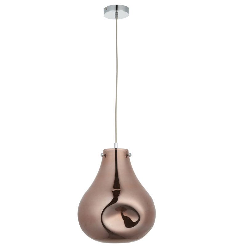 Raritan 1 - Light Chrome Teardrop Pendant, Copper Metallic