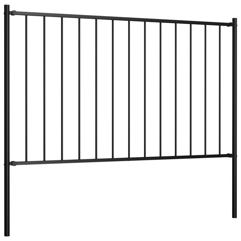 Khine Metal Fence Panels Included, 1.7m W x 1m H, Black