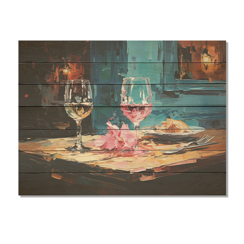 Doux prune ombre de vin Syrah - impression de vin sur bois, H 24 po x l 32 po