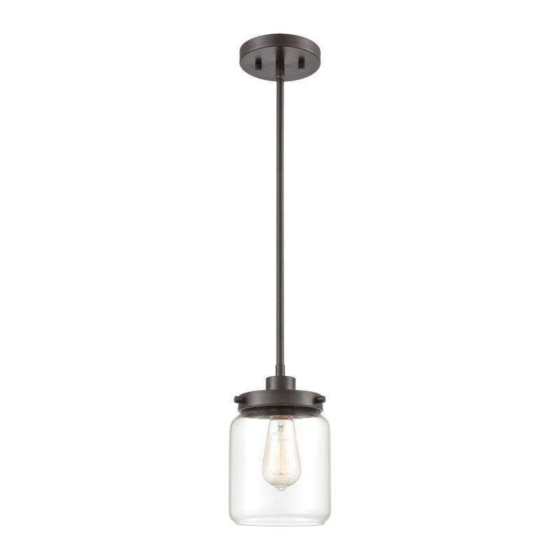 Mini-luminaire suspendu 1 lumière de 6 po Mason - Bronze huilé