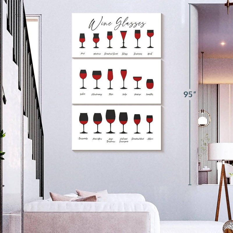 Yarlin Wine Glasses Chart, 74'' H x 48'' W