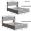 Velvet Ottoman Bed With Tufted Wingback & Nailhead Trim, Storage Bed Frame, European Double & King Size, Grey-1053590811