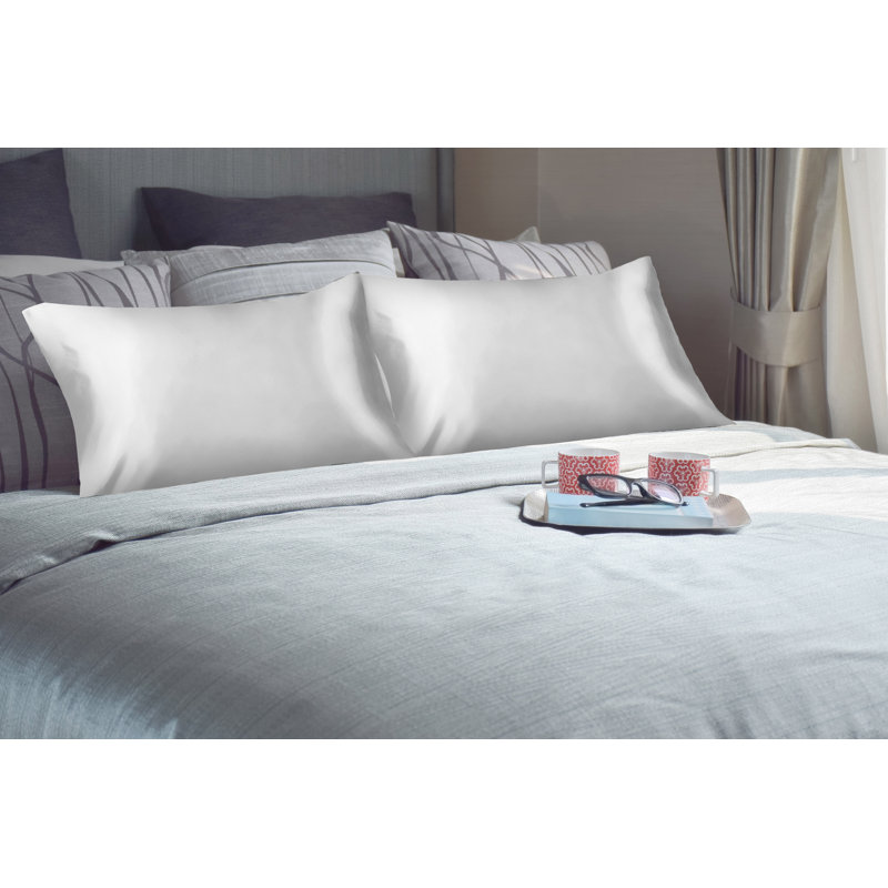 Taie d'oreiller 100% satin , Très grand, Gris foncé