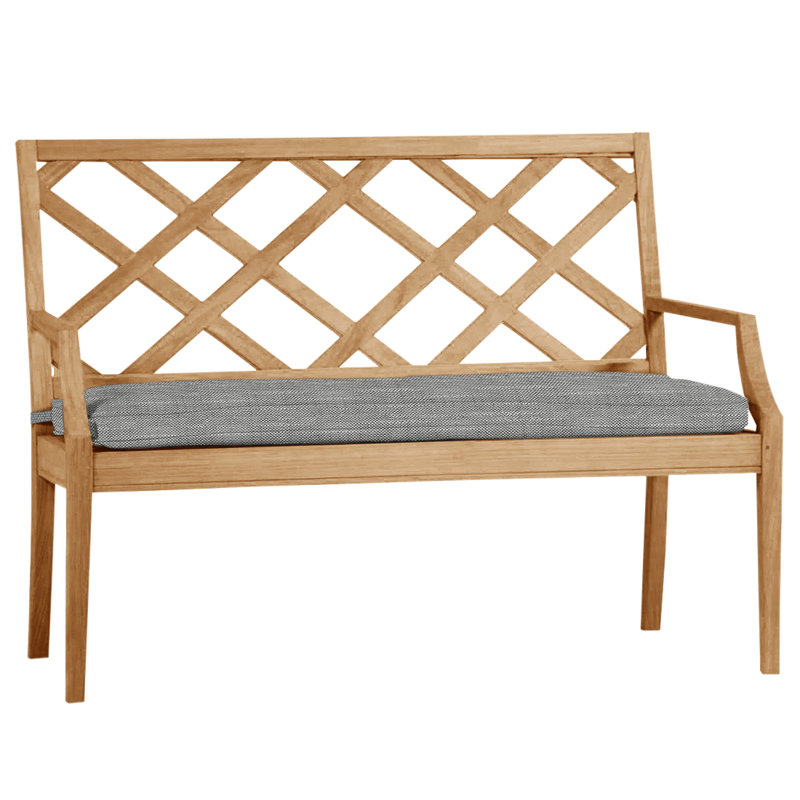 Banc d'extérieur en teck Haley, Teck naturel, Pas de soudure, Perigold ‑ lin Caper