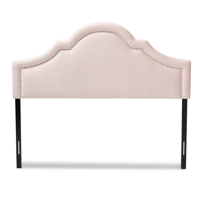 Tête de lit tapissier à panneau Michelly, Double, Rose clair