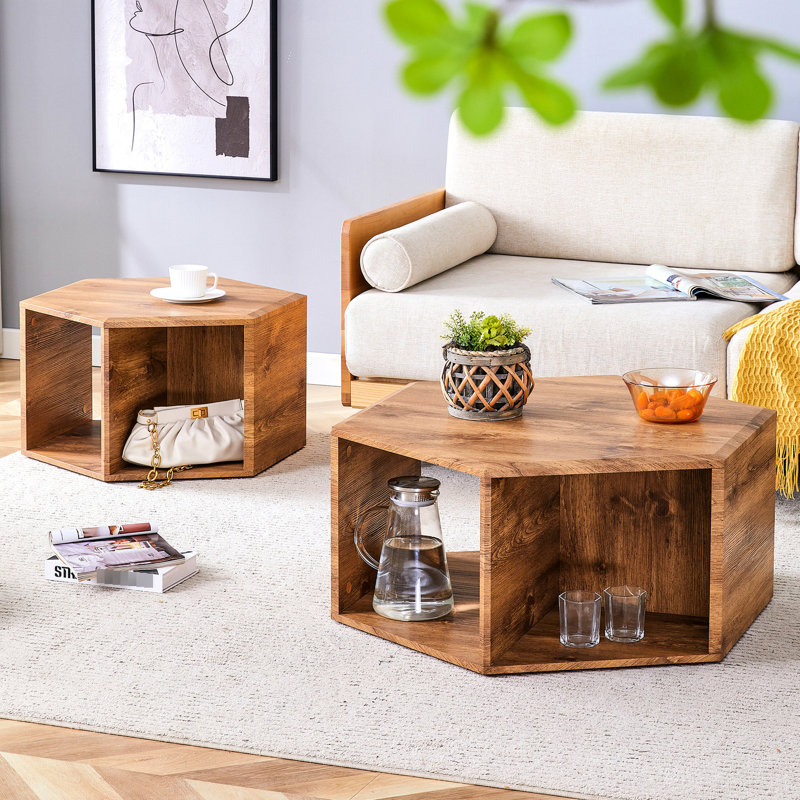 Hexagonal Coffee Table - , Look, Multi-functional Storage, Smooth Surface Stylish Modern Patterns, Functional Build
