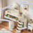 Luxury Makeup Vanity Desk With 3-color Led Mirror, Adjustable Length, 6 Drawers And Stool