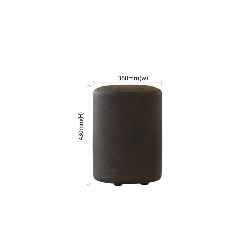 Manufactured Wood Accent Stool, Black, Style Leather