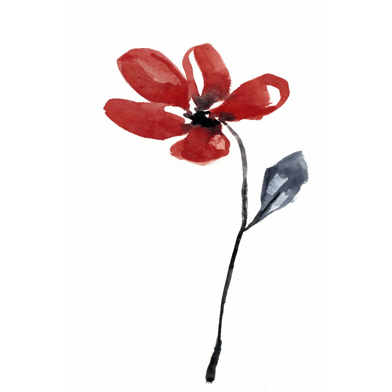 Sumi-E En Rouge II - Wrapped Canvas Print, 46cm H x 30cm W x 3.8cm D