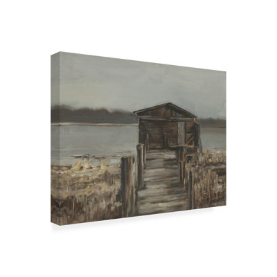 Art mural sur toile tendue - «Rustic Fishing Hut II» par Ethan Harper pour décoration de salon, de chambre à coucher ou de bureau - 14 x 19