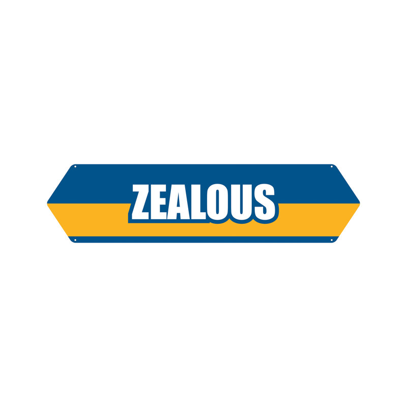AmTab - CVBannerH-Z-1248-EC - Character Values Banner - Horizontal - Zealous - 12"W x 48"L
