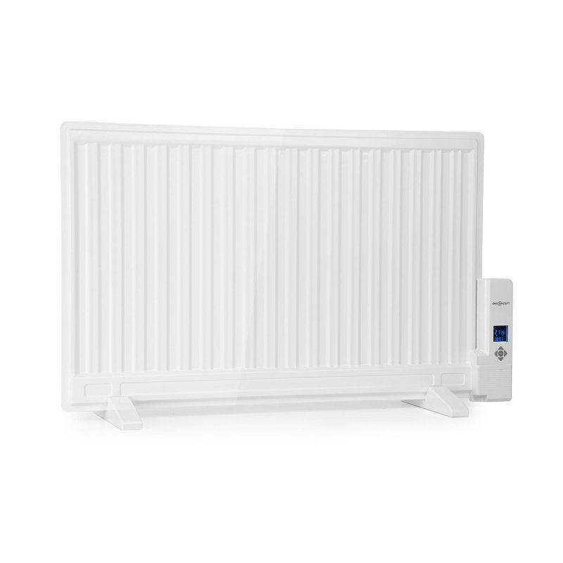 OneConcept 800 Watt Electric Space Heater with Adjustable Thermostat and with Digital Display
