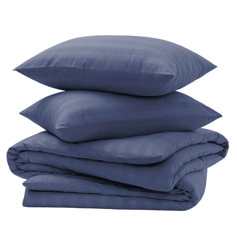 Striped 4-Piece Microfiber Bedding Set, Duvet Cover, Fitted Sheet & Pillowcases , Single Duvet Cover + 2 Additional Pieces