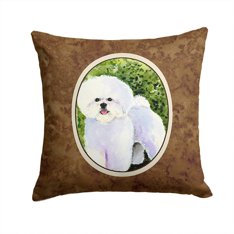 Coussin décoratif d’intérieur/extérieur pour impression bichon bichon frisé