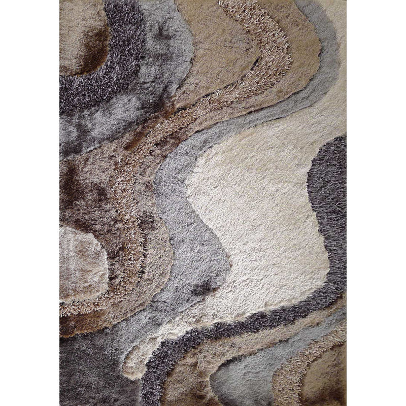 Tapis gris touffeté à la main Boehme
