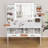  Pawnee 42.5" Wide White Makeup Vanity with Bulb Mirror and Double Drawers