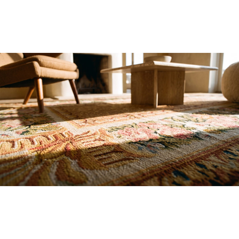 18th Century Antique Floral Wool Pile Room Size English Axminster Carpet