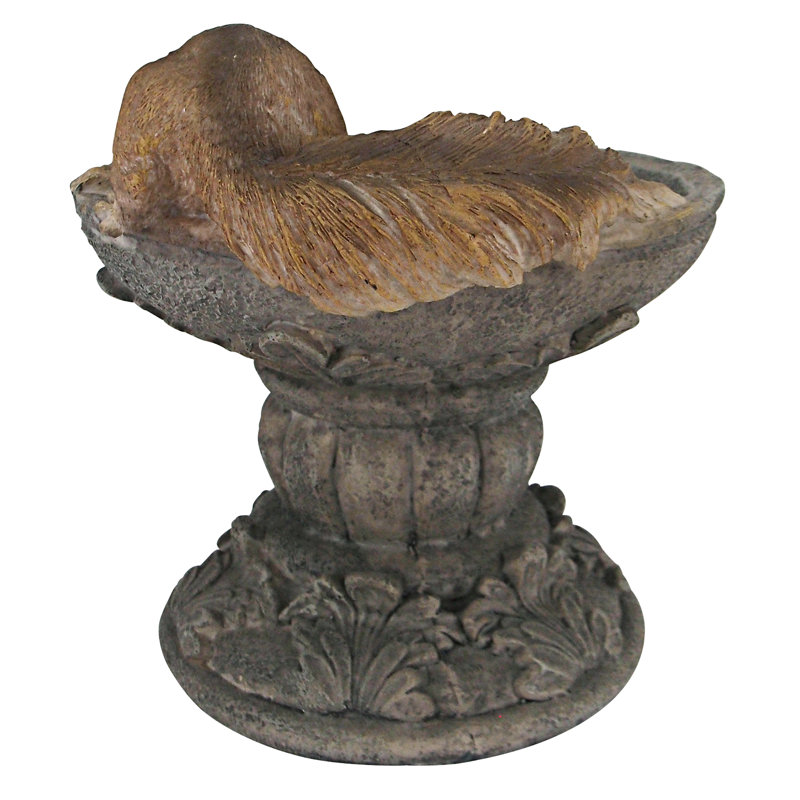 Hand-Painted Resin Woodland Squirrel Garden Birdbath Statue
