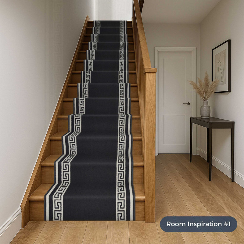 Stair Runner Geometric Area Rug, Runner 100 x 630 cm