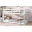 Lit superposé simple au-dessus d'un lit simple en bois massif avec échelle-1062332100
