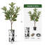 Arbre artificiel en fleur noire et blanche-104345524