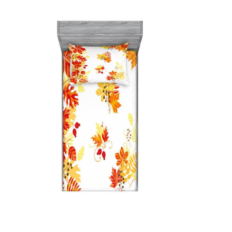 Ensemble de draps Autumn, Ensemble de draps pour lit simple TG avec drap-hou