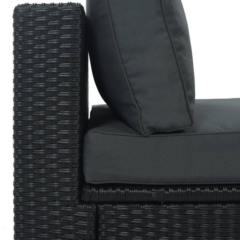 Canapé de patio, Coussin gris / cadre noir