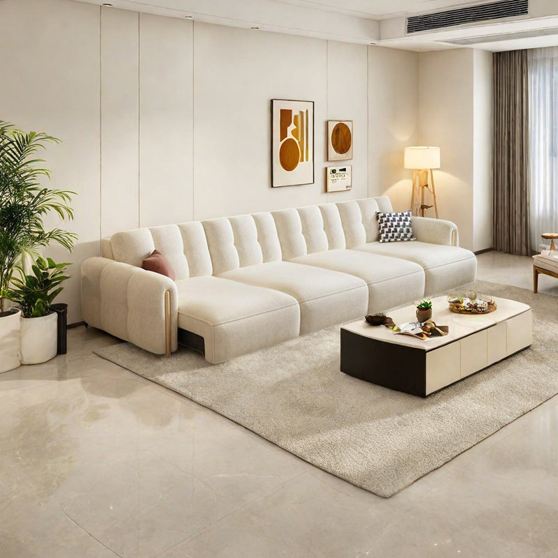 Stylish Minimalist Style Electric Sofa, 36.22" H x 125.98" W x 41.73" D, 4
