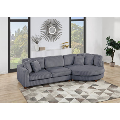 Ensemble de canapé modulaire contemporain en velours côtelé 2 pièces RAF