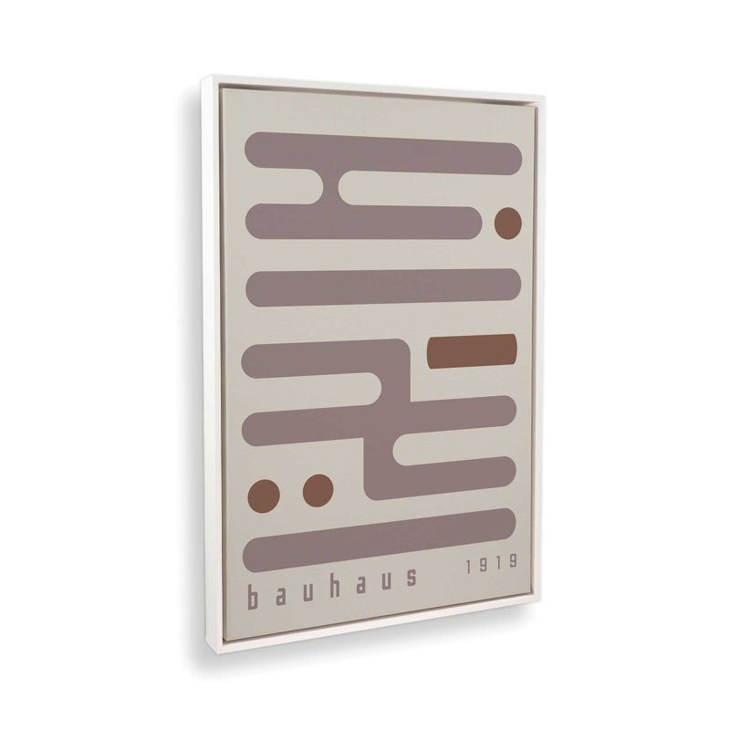 Impression sur toile Warm Taupe Bauhaus , H 18,75 po x l 12,75 po, Blanc opaque