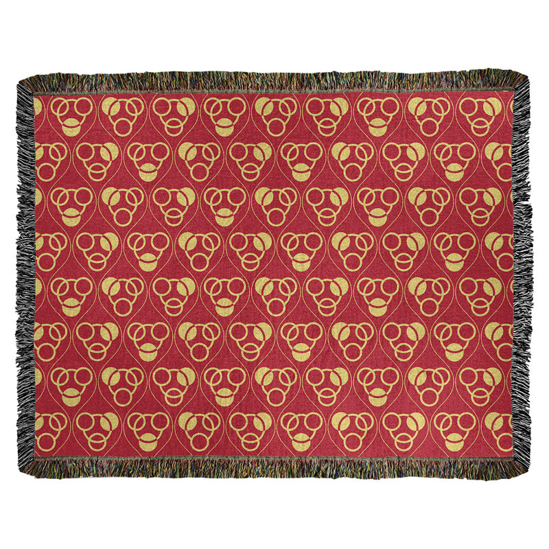 Couverture en coton tissé Classic, L 60 po x L 80 po, Rouge/jaune