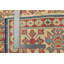 Tapis bleu / beige en laine noué à la main de conception unique 6 pi 2 po x 7 pi 10 po Gabbi