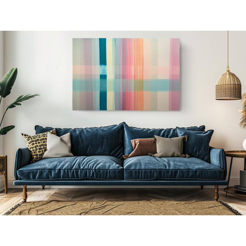 Impression sur toile de formes abstraites colorées, décoration murale moderne pour la maison et le bureau, H 16 po x l 24 po