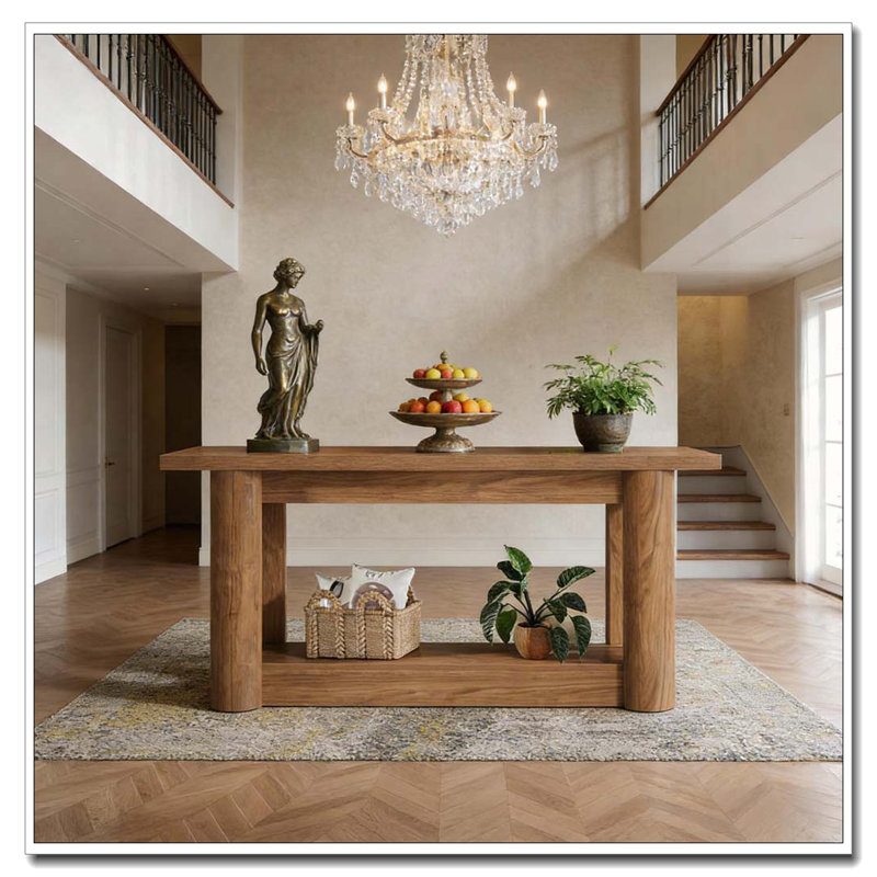 Entryway Table,2-Tier Console Table, Brown