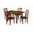 5 Piece Modern Dining Table Set Includes a Rectangle Wooden Table with Butterfly Leaf and 4 Dining Room Chairs, Mahogany-542082786-546330912