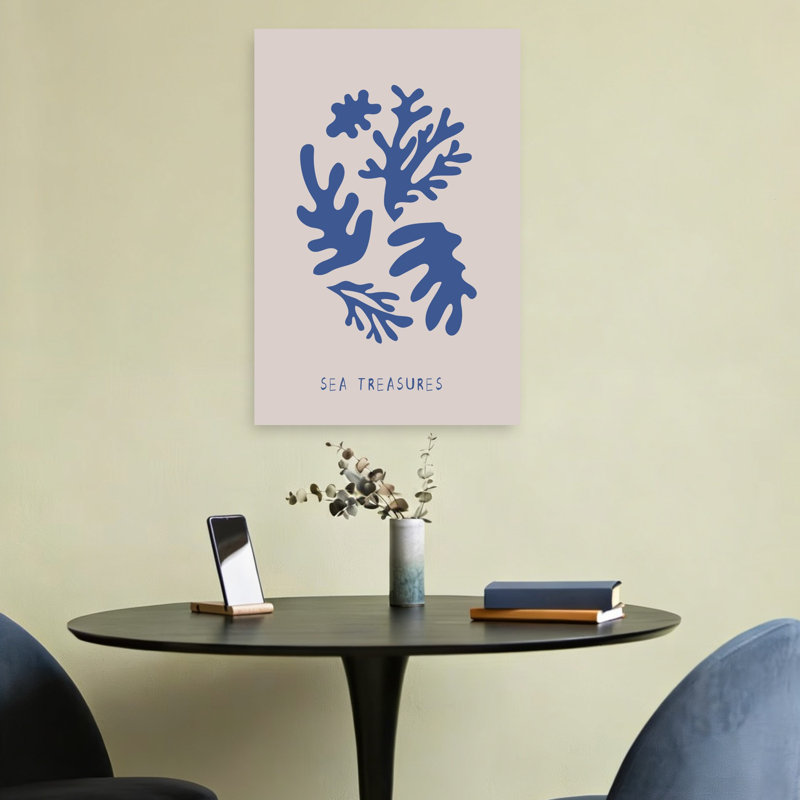 Abstrait, trésors de la mer, minimaliste, nature organique, océan, art mural, 24" H x 16" W