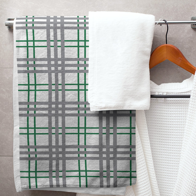 Serviette de bain de luxe Philadelphia football, Blanc / vert / argent, Microfibre