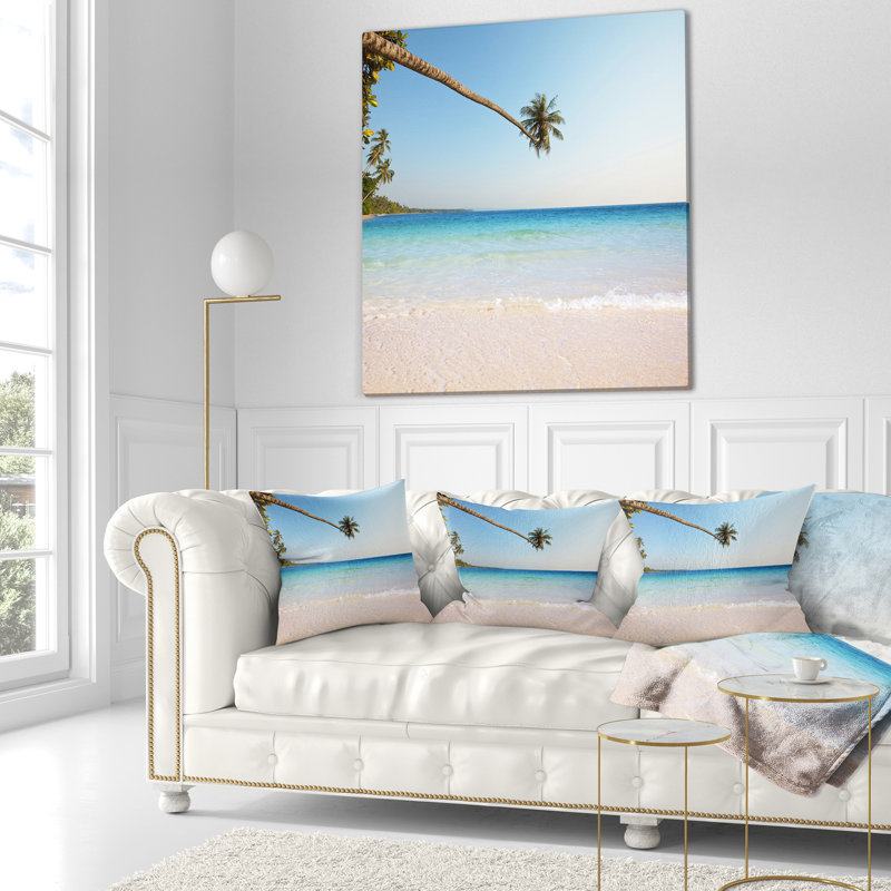 Oreiller de noix de coco longue dans le coussin de mer seascape, 16 po x 1 po, Coussin décoratif