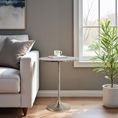 Table d'appoint moderne en métal et marbre Modern Glam
