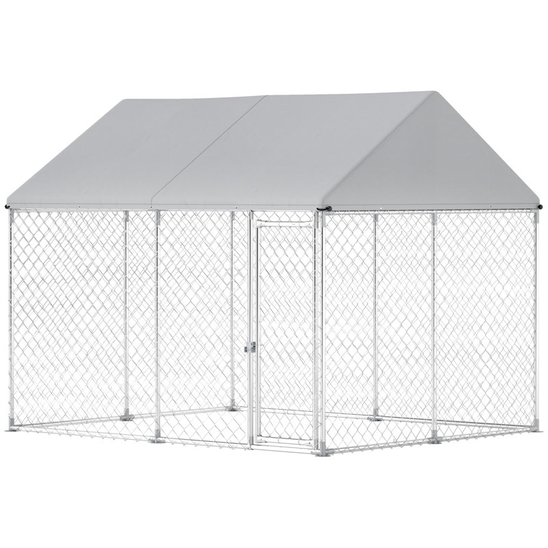 Chenil d'extérieur pour chien avec toit imperméable 9,2 pi x 7,5 pi x 7,2 pi