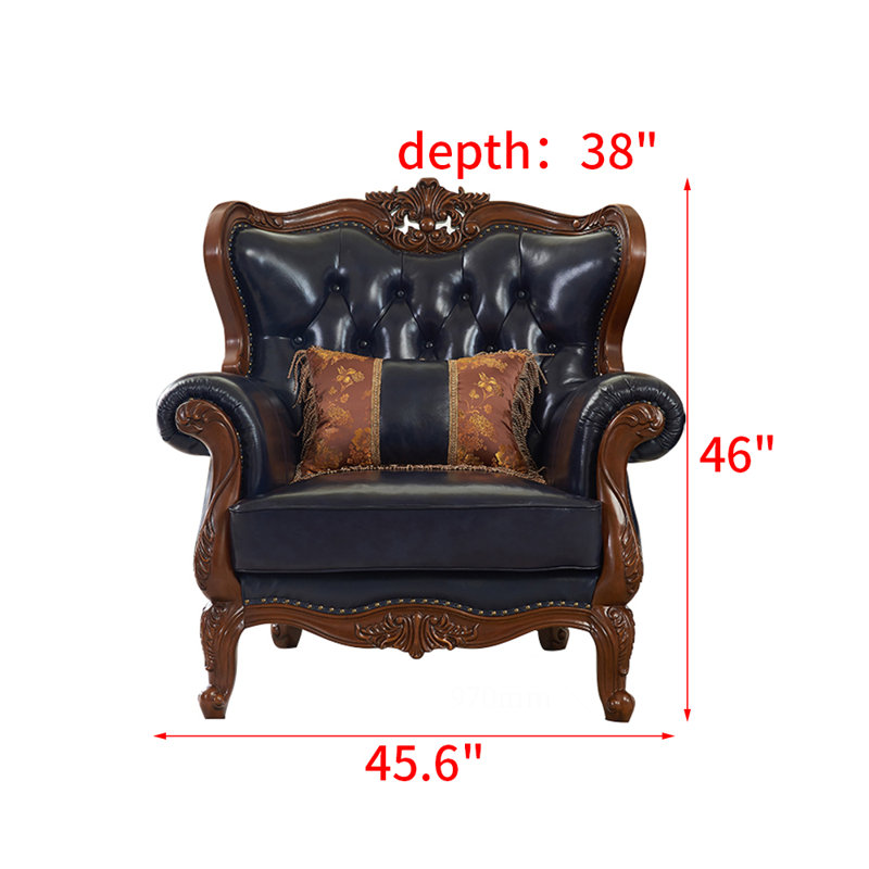 Fauteuil en cuir massif American