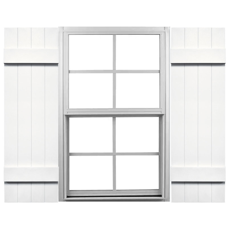 Paire de volets en vinyle Mid-America, Blanc, 35 po