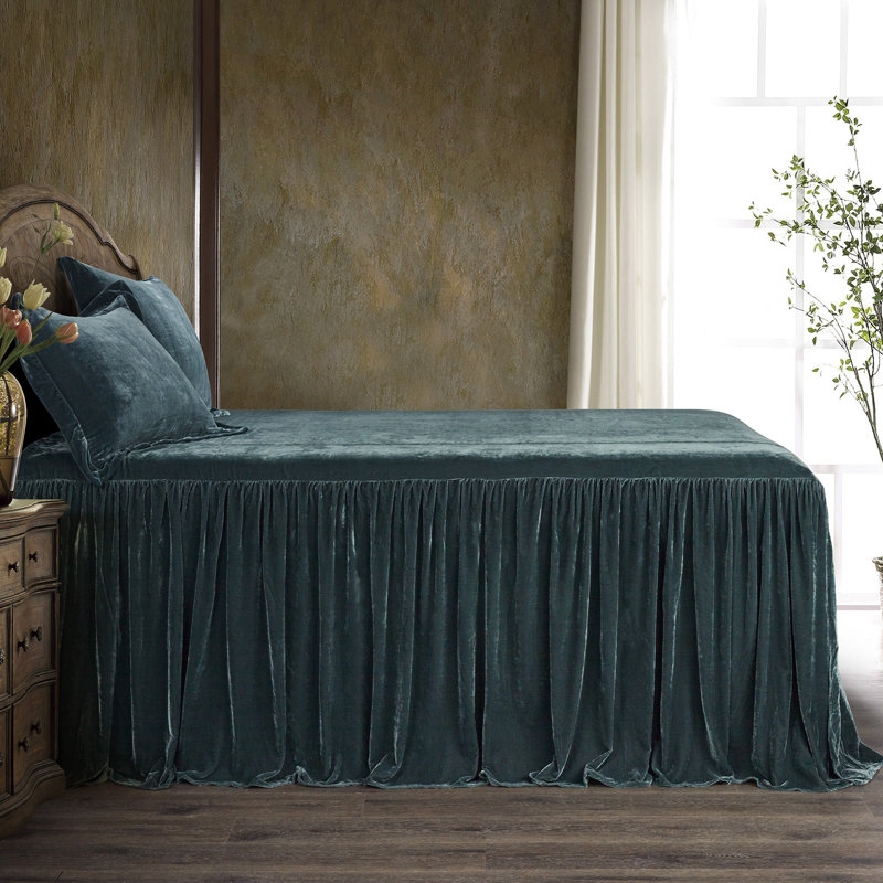 Ensemble de couvre-lit Stella, Couvre-lit très grand et 2 taies d'oreiller, Bleu tempête
